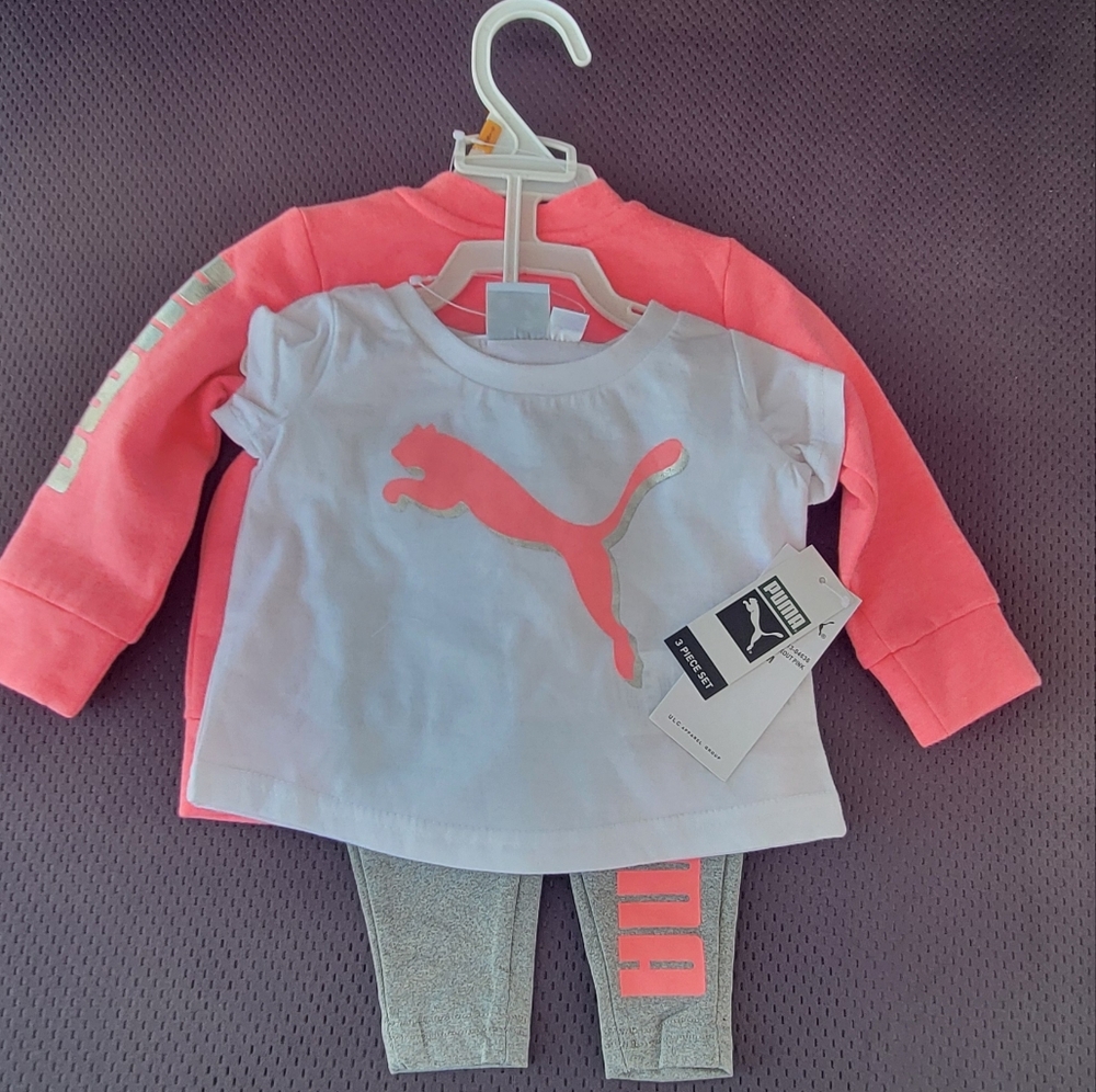 Puma Kids Light Pink Jacket with Silver Accents - Picture 2 of 4